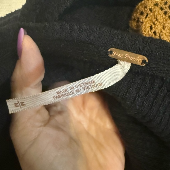 Free People Black and Tan Boho Blouse - Picture 9 of 10